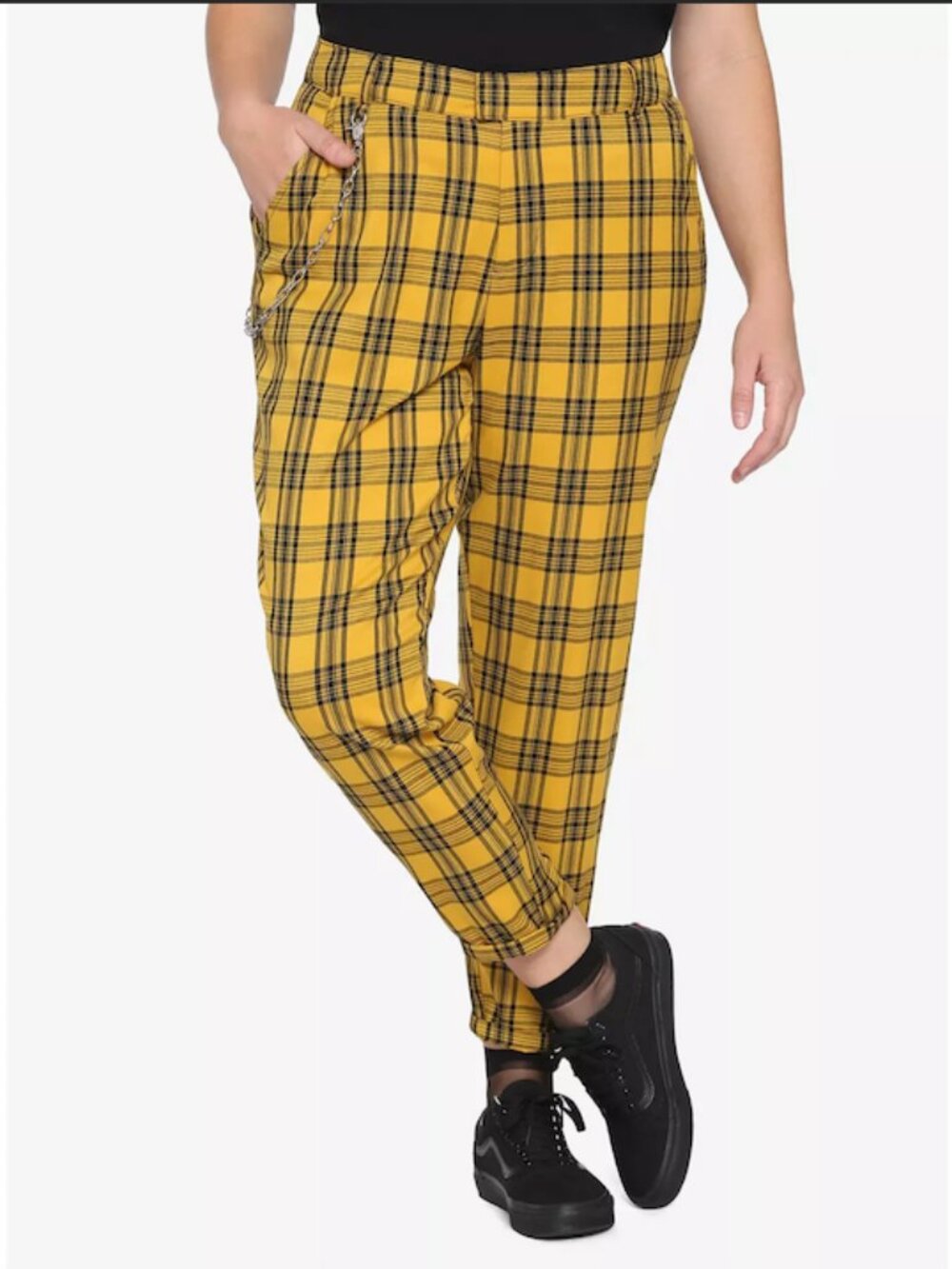 Hot Topic Yellow Plaid Hi-Rise Pants 90's Movie Inspired Clueless